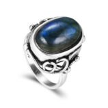 Antique Filigree Gold-Plated Sterling Silver Ring with Center Stone