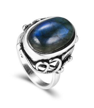 Antique Filigree Gold-Plated Sterling Silver Ring with Center Stone