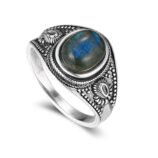 Vintage-Style Gold-Plated Copper Ring with Center Stone