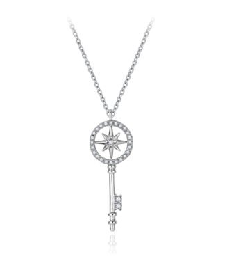 Classic Gold-Plated 925 Sterling Silver Key Necklace