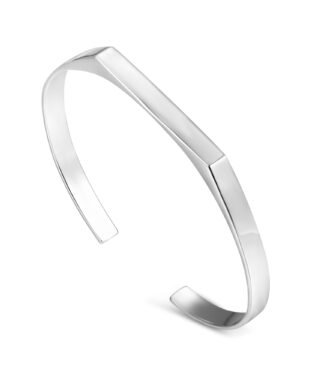 Modern Gold-Plated Sterling Silver Bangle