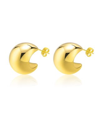 Classic Gold-Plated Copper Stud Earrings for Women