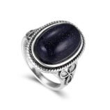 Antique Gold-Plated Copper Goldstone Ring