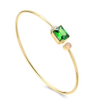 14K Gold Plated Zircon Agate Bracelet