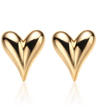 18K Gold Plated Copper Heart-Shaped Exaggerated Women's Earrings