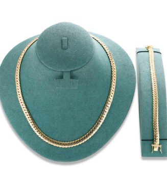 18k gold-plated copper men's classic Cuban chain set (8mm width)